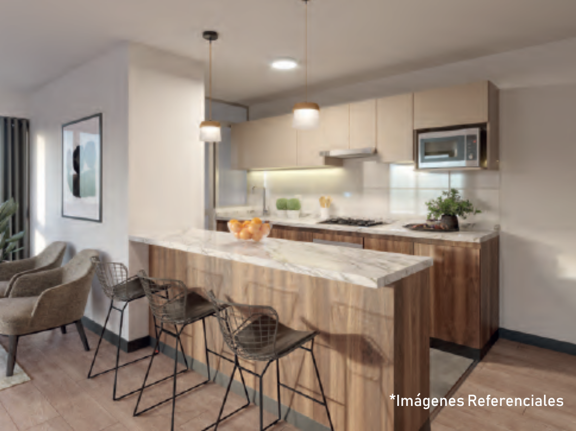crearq 92 m2 3 dorm cocina Venta de Departamento de 3 dormitorios – Pueblo Libre